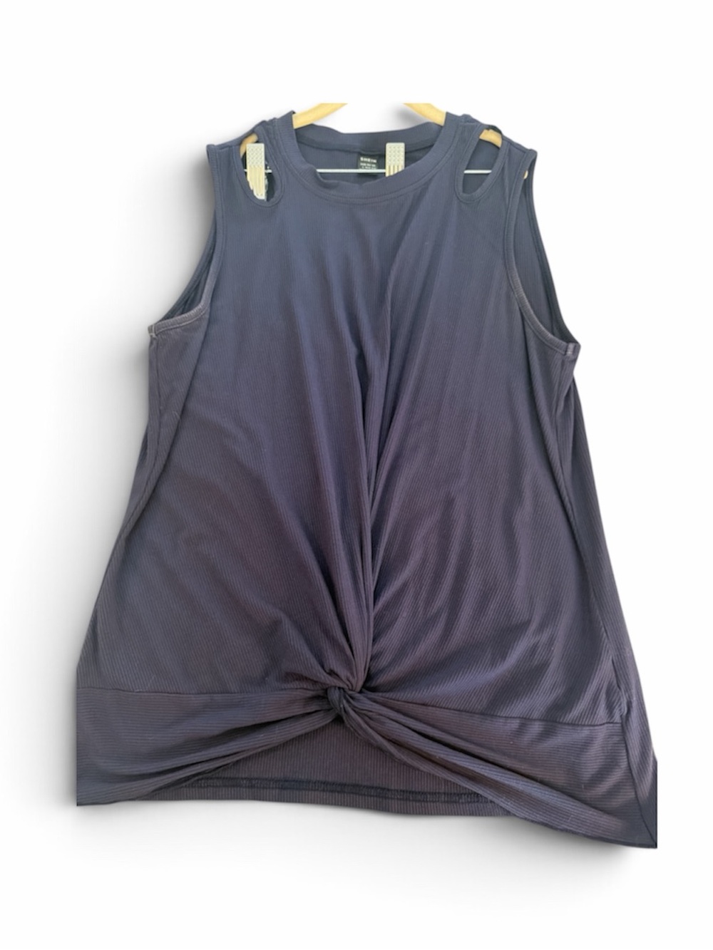 SHEIN Charcoal Twist-Front Sleeveless Tank Top